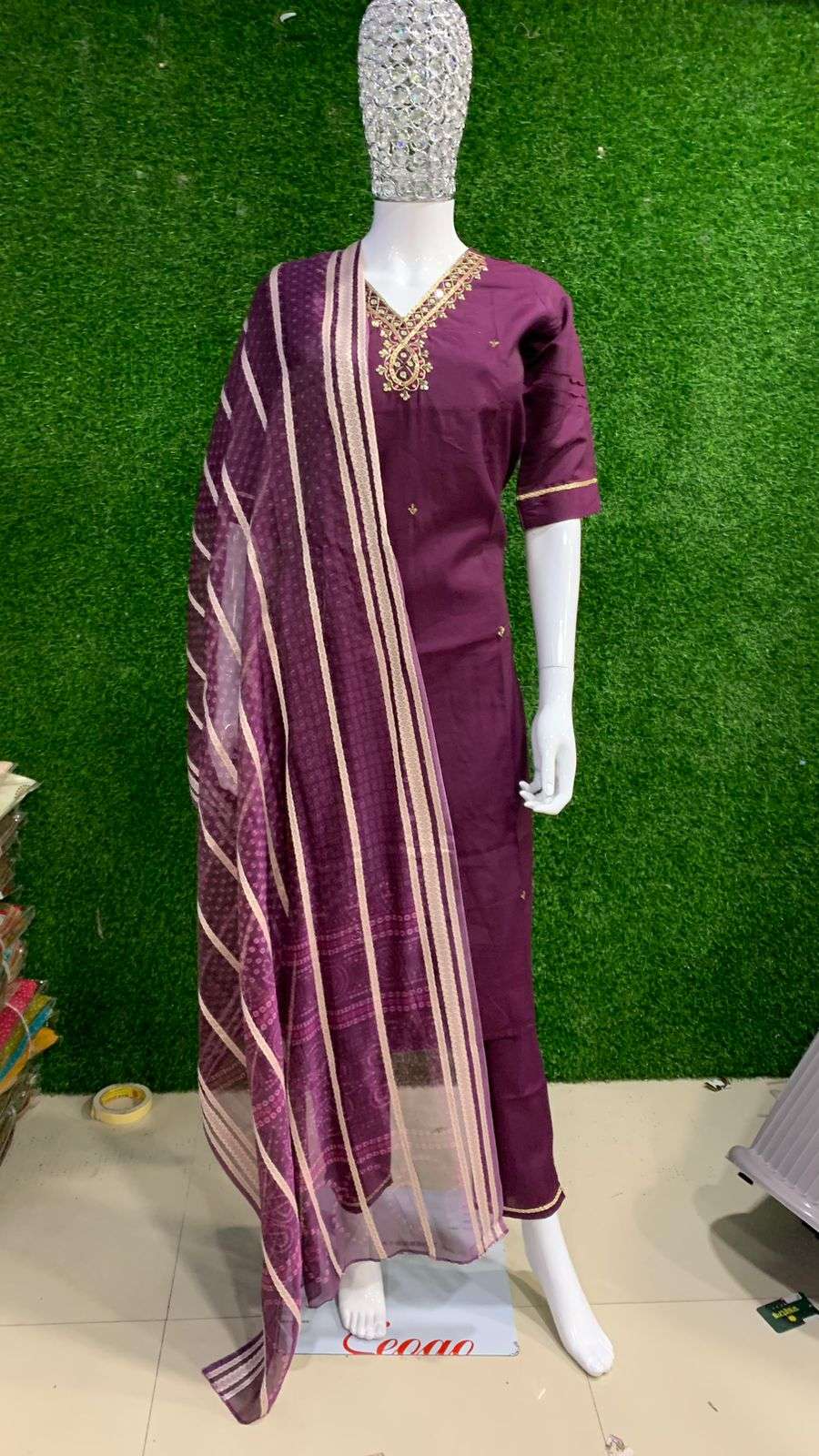 BEMITEX INDIA PRESENTS MODAL SILK WITH HAND WORK LATEST READYMADE 3 PIECE SUIT COLLECTION WHOLESALE SHOP IN SURAT